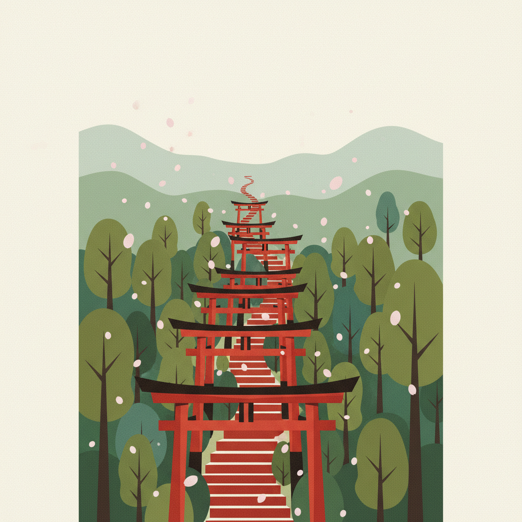 Historic Kyoto — illustrated travel poster