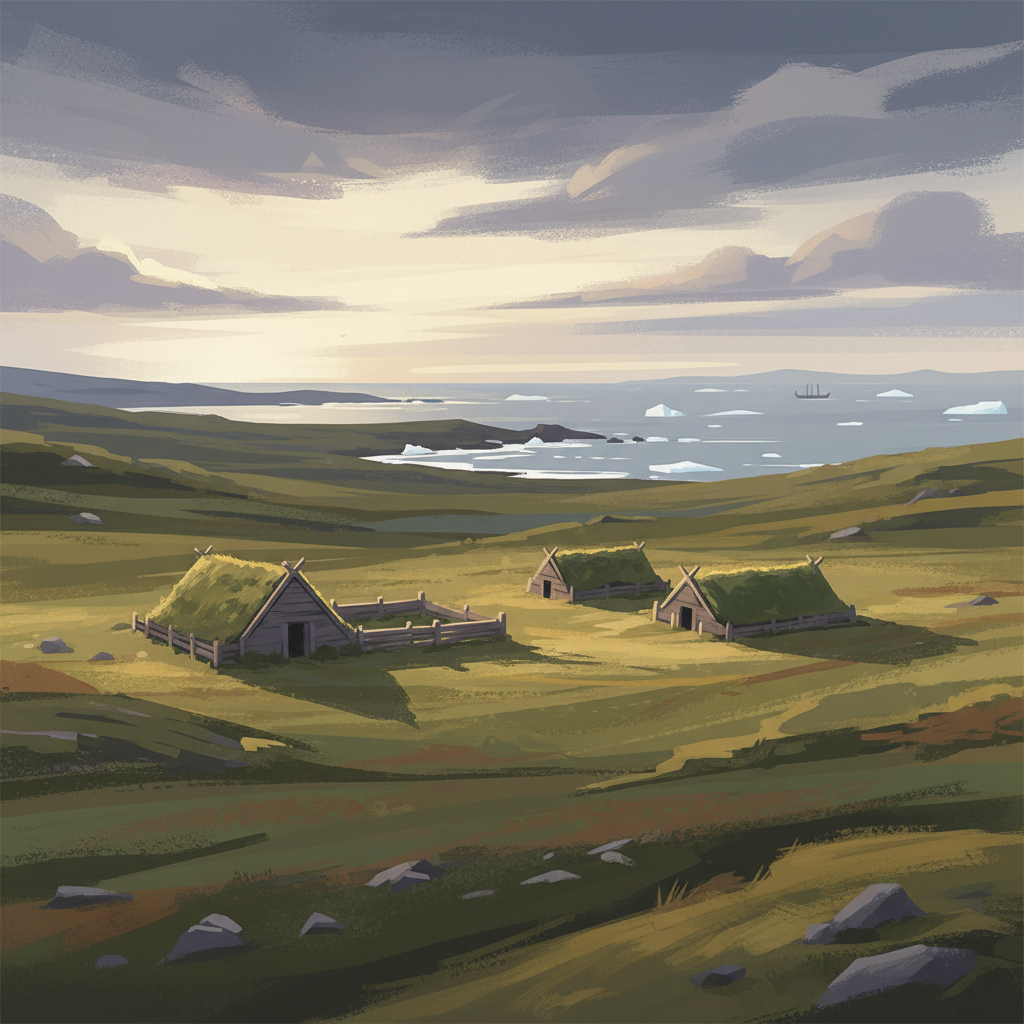 L’Anse aux Meadows National Historic Site — illustrated travel poster