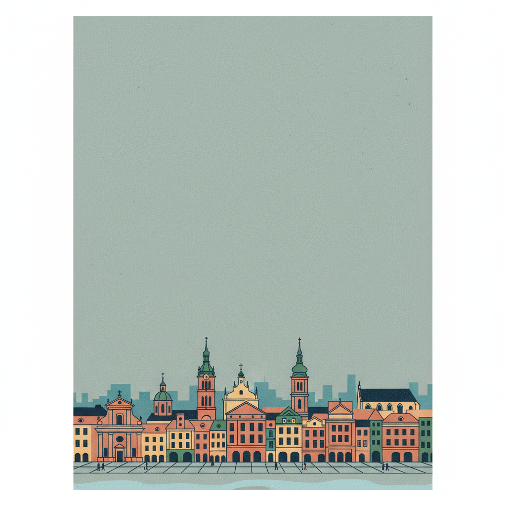 L'viv – the Ensemble of the Historic Centre — illustrated travel poster