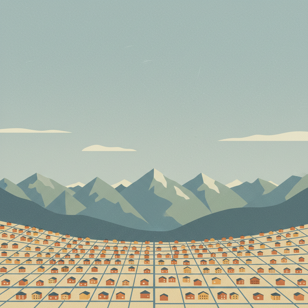La Chaux-de-Fonds / Le Locle, Watchmaking Town Planning — illustrated travel poster