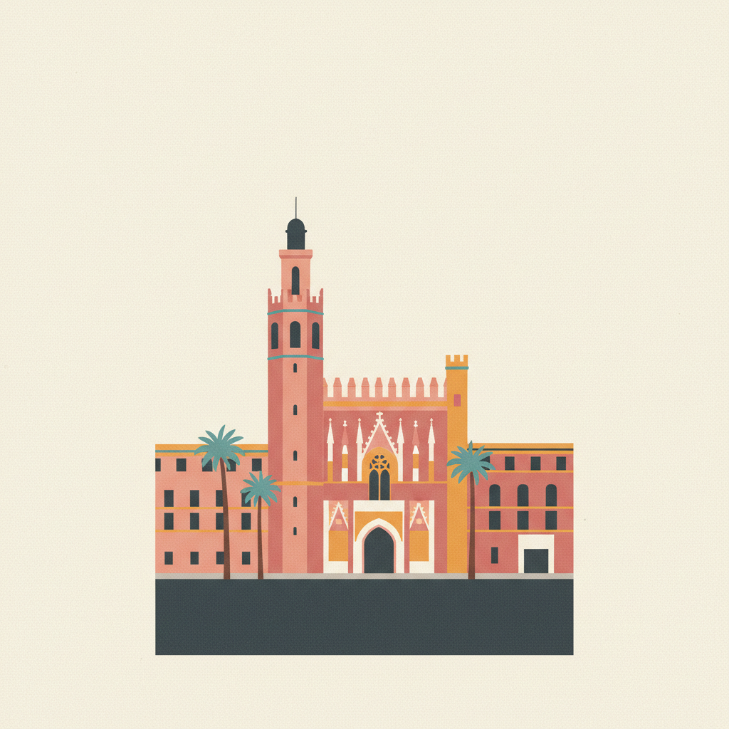 La Lonja de la Seda de Valencia — illustrated travel poster