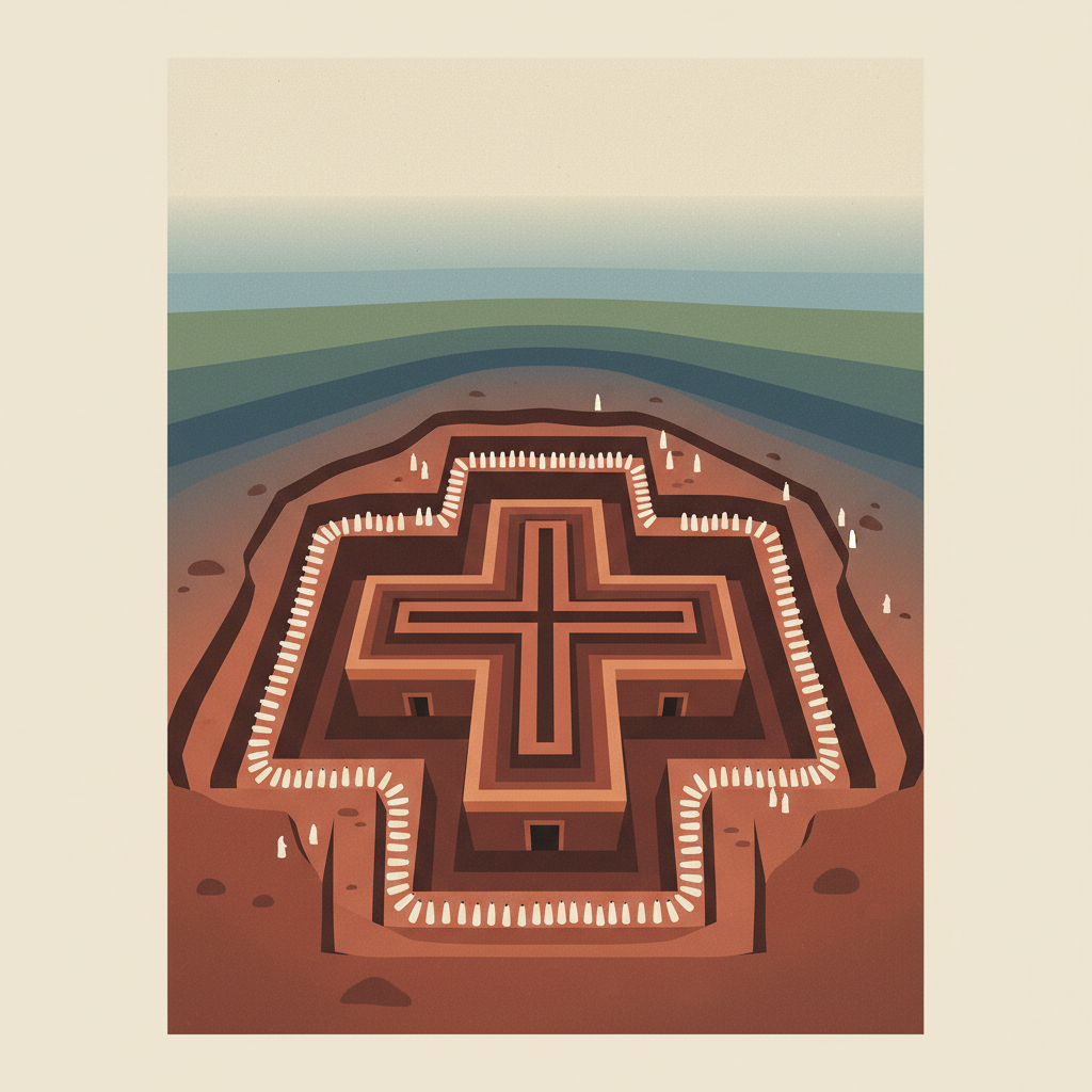 Rock-Hewn Lalibela — illustrated travel poster