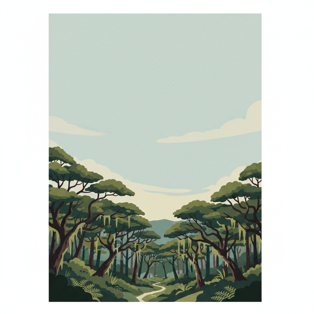 Laurisilva of Madeira — illustrated travel poster