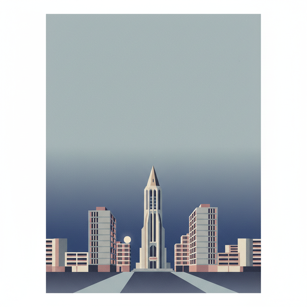 Le Havre, the City Rebuilt by Auguste Perret — illustrated travel poster