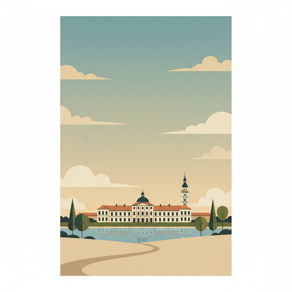 Lednice-Valtice Cultural Landscape — illustrated travel poster