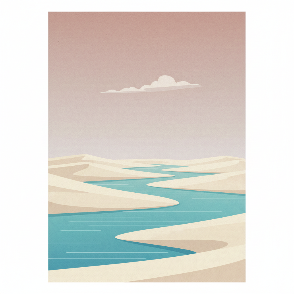Lençóis Maranhenses National Park — illustrated travel poster