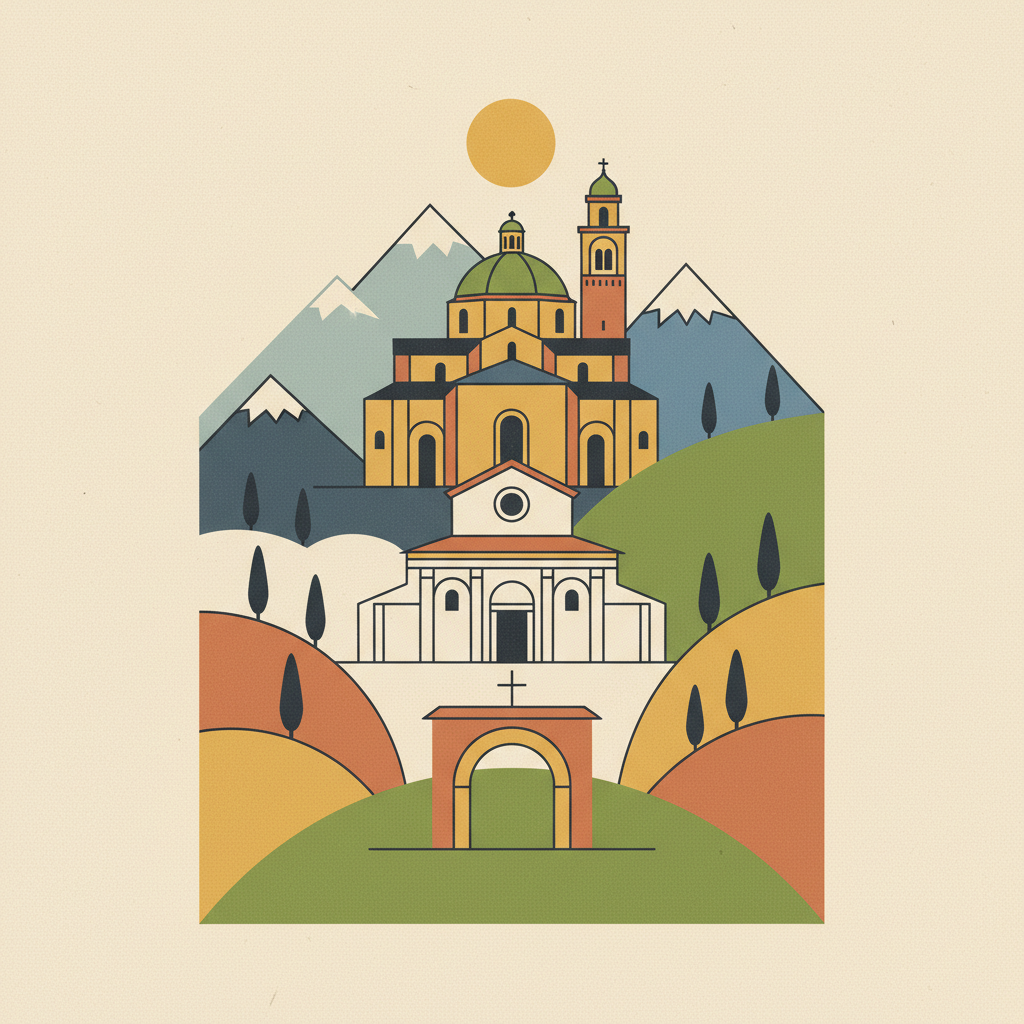 Longobards in Italy. Places of the Power (568-774 A.D.) — illustrated travel poster
