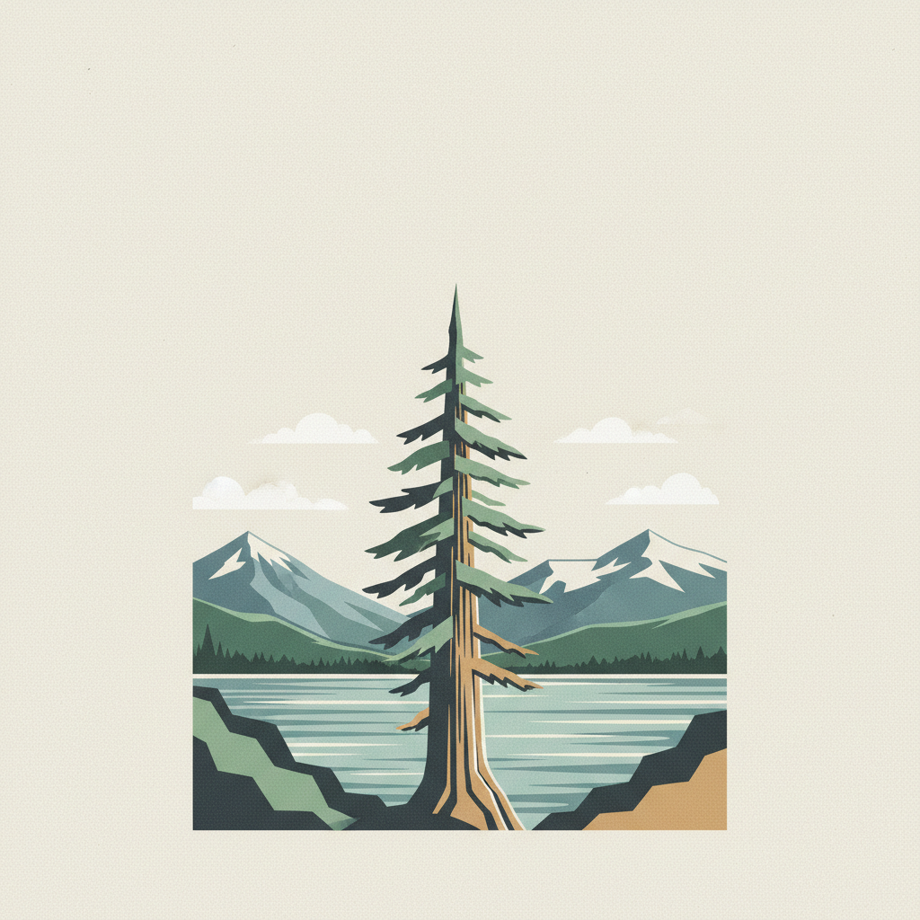 Los Alerces National Park — illustrated travel poster