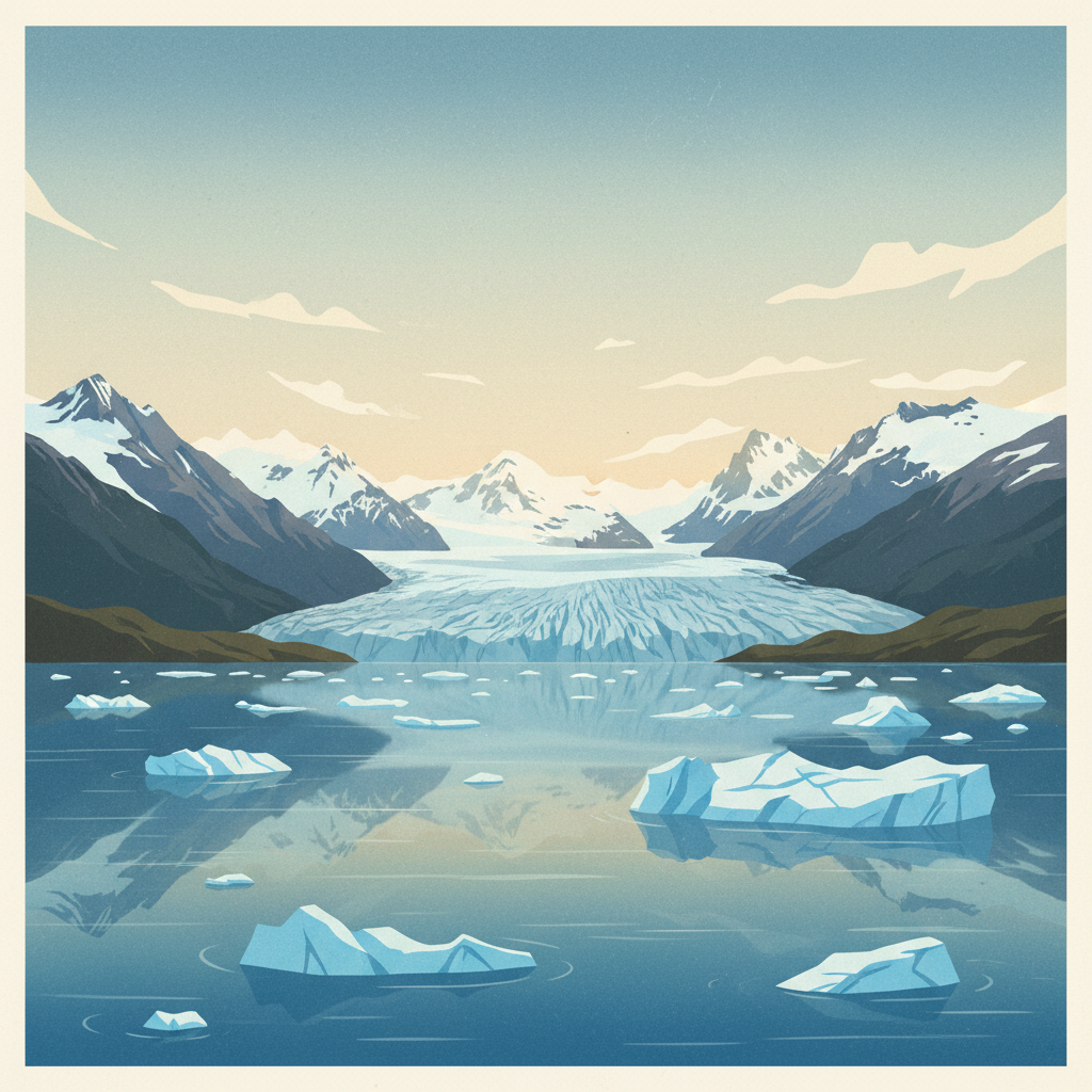Los Glaciares National Park — illustrated travel poster