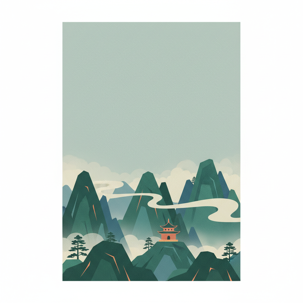 Lushan National Park — illustrated travel poster