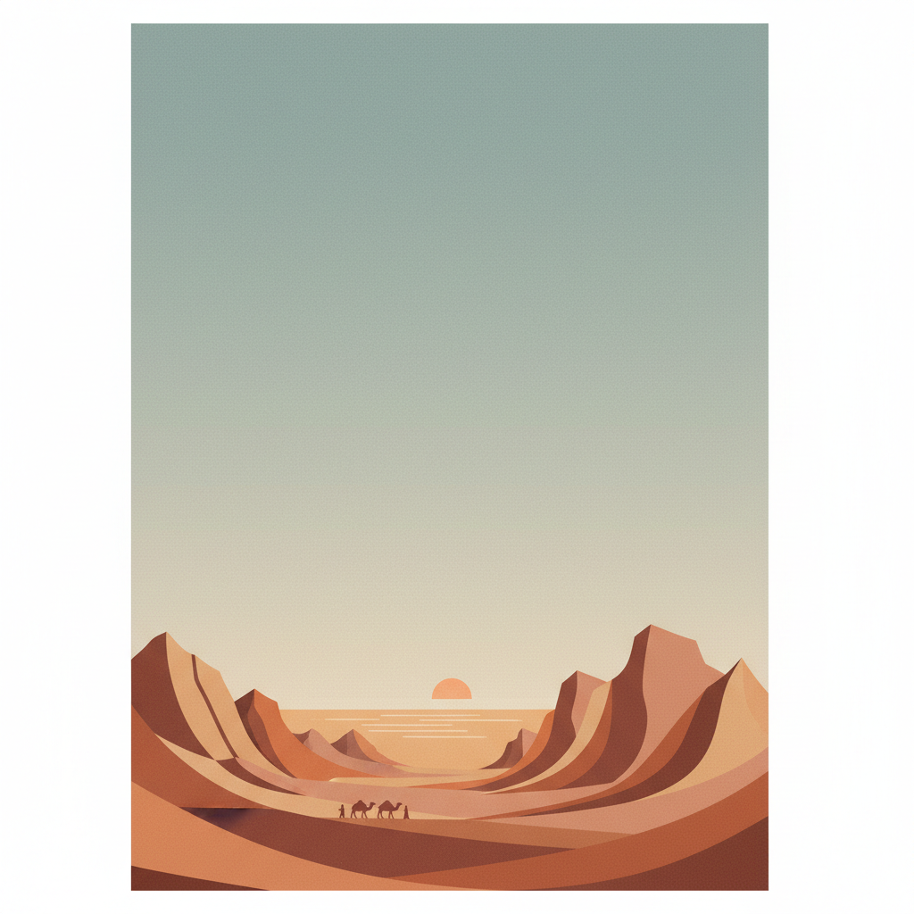 Lut Desert — illustrated travel poster