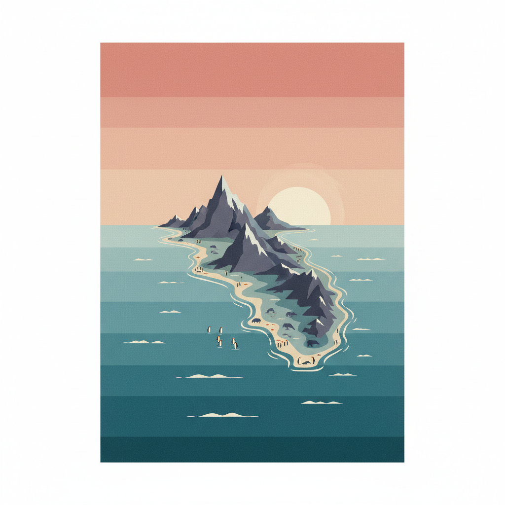Macquarie Island — illustrated travel poster