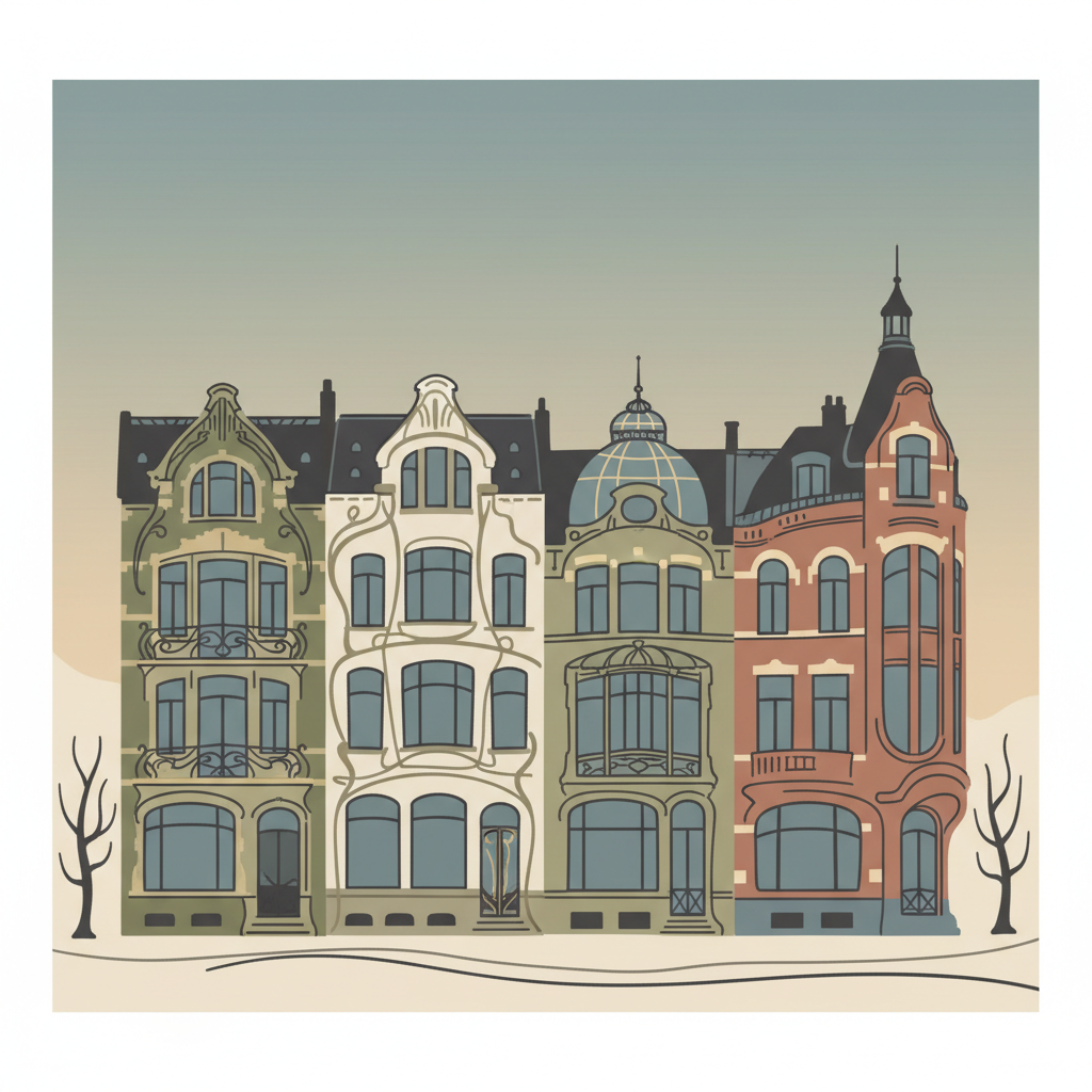 Major Town Houses of the Architect Victor Horta (Brussels) — illustrated travel poster
