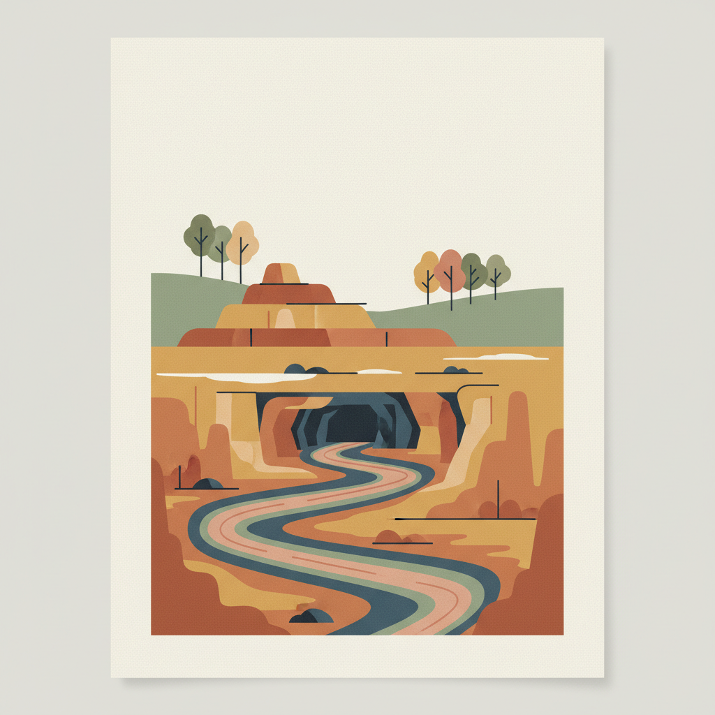 Mammoth Cave National Park — illustrated travel poster