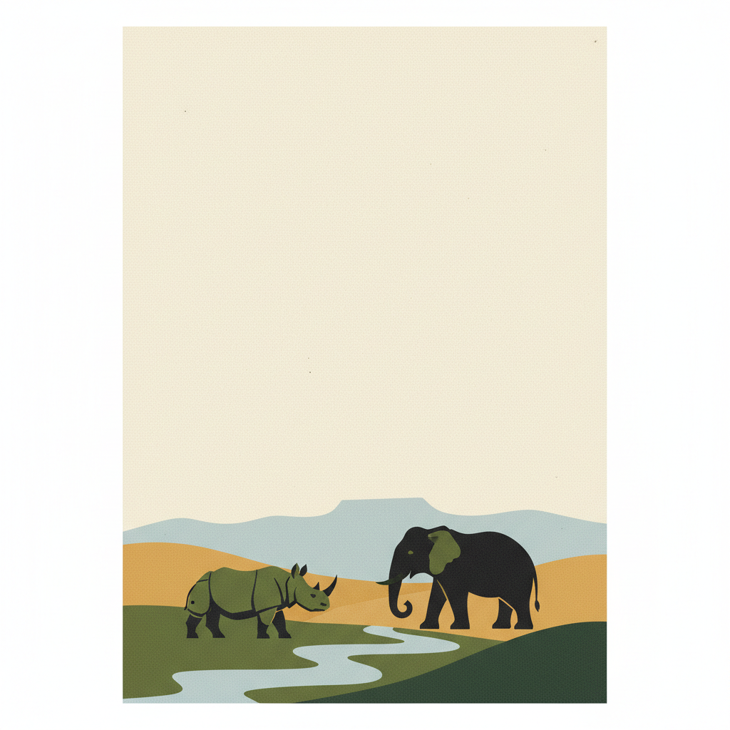 Manas Wildlife Sanctuary — illustrated travel poster