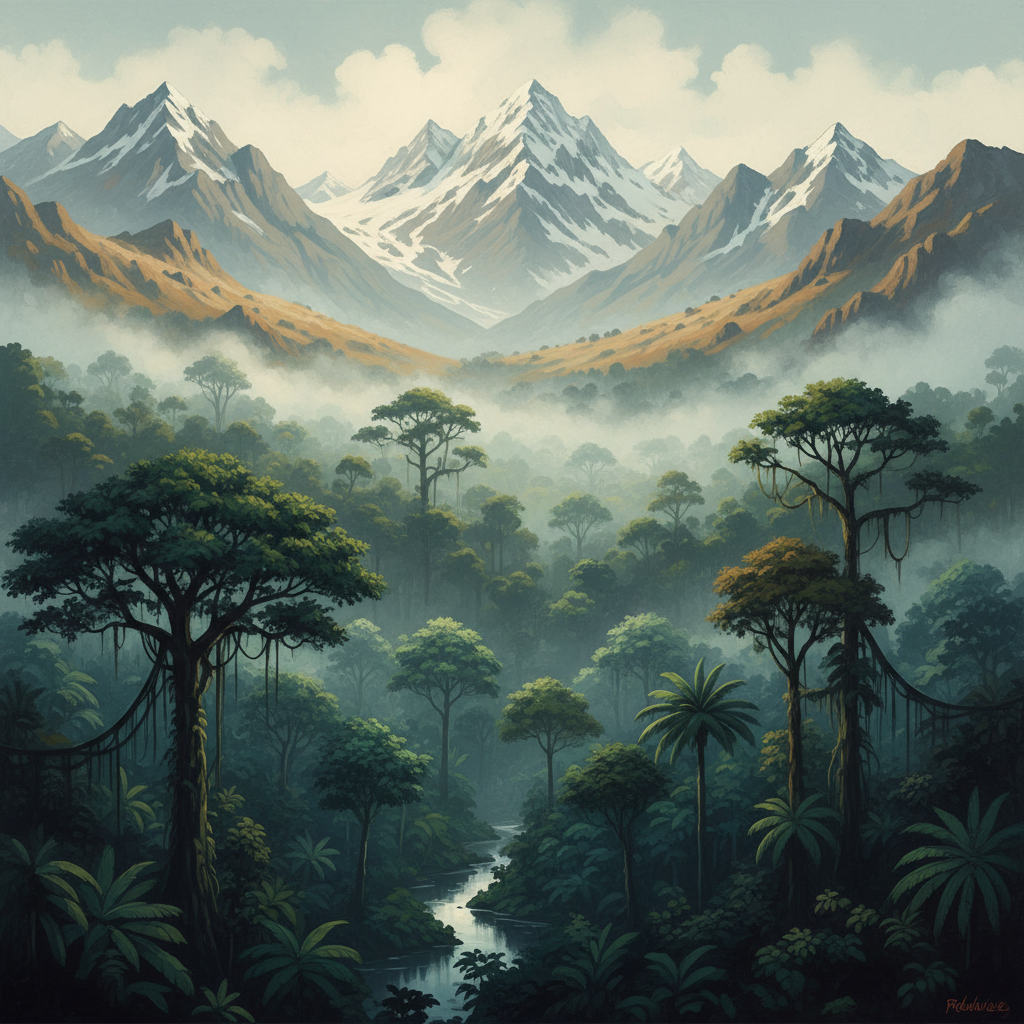 Manú National Park — illustrated travel poster
