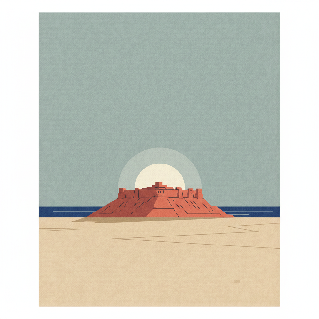 Masada — illustrated travel poster
