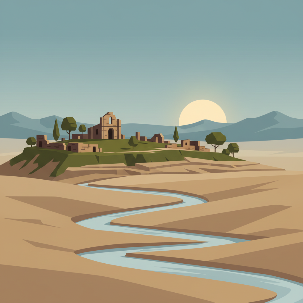 Mbanza Kongo, Vestiges of the Capital of the former Kingdom of Kongo — illustrated travel poster