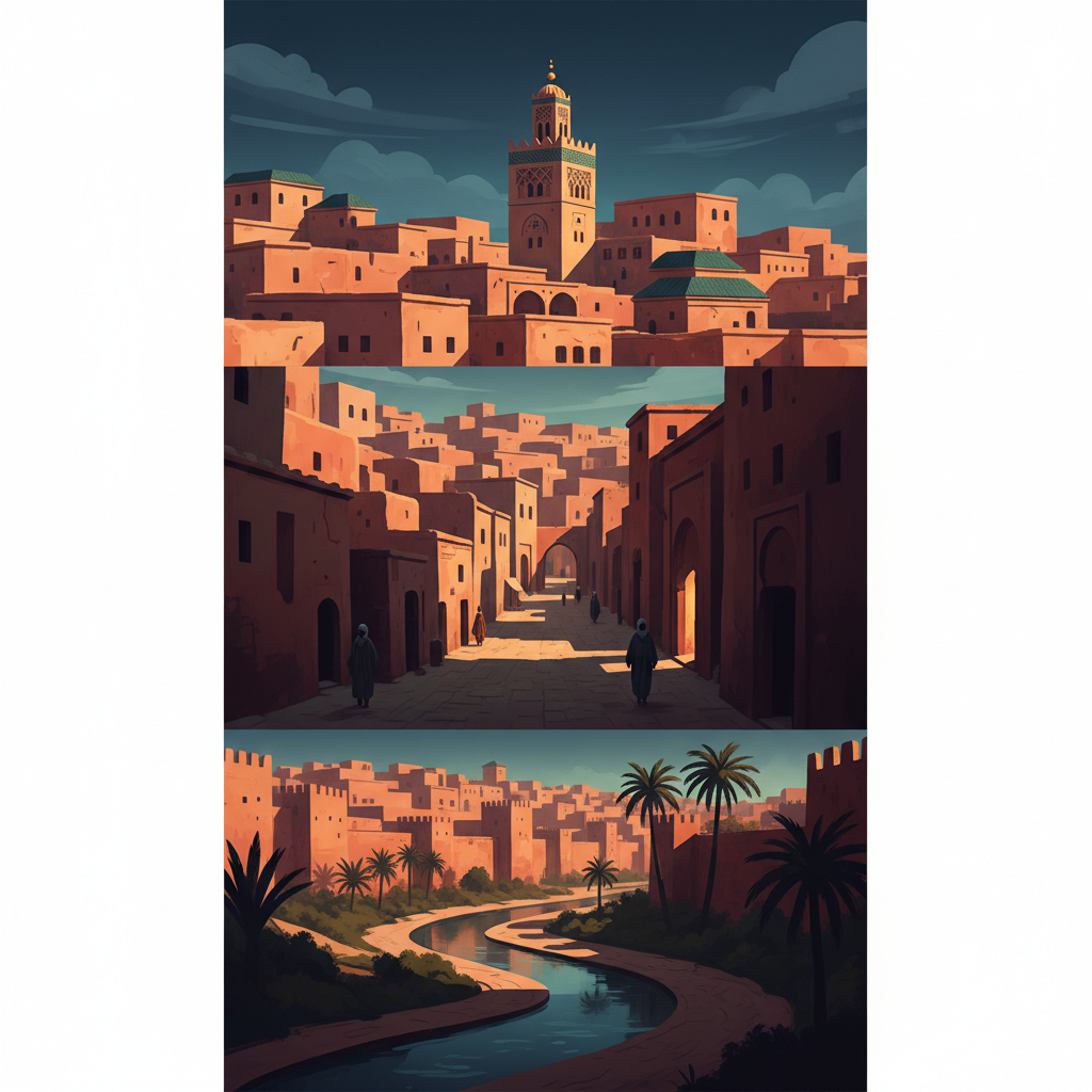 Medina of Fez — illustrated travel poster