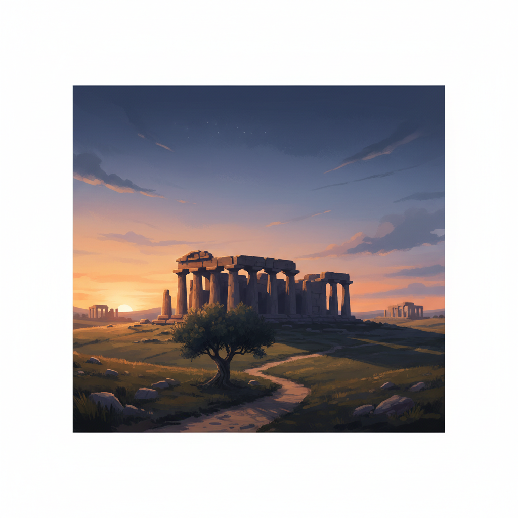 Megalithic Temples of Malta — illustrated travel poster
