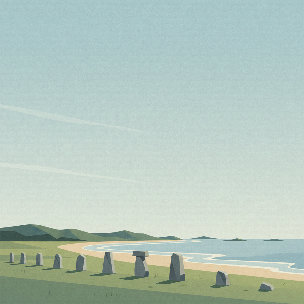 Megaliths of Carnac and of the shores of Morbihan — illustrated travel poster