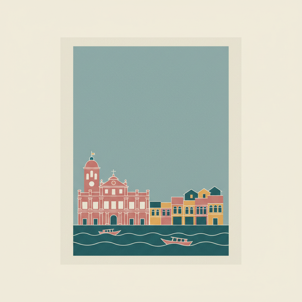 Melaka and George Town, Historic Cities of the Straits of Malacca — illustrated travel poster
