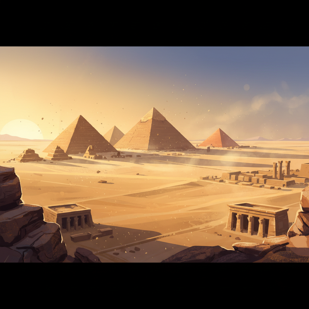 Memphis and its Necropolis – the Pyramid Fields from Giza to Dahshur — illustrated travel poster