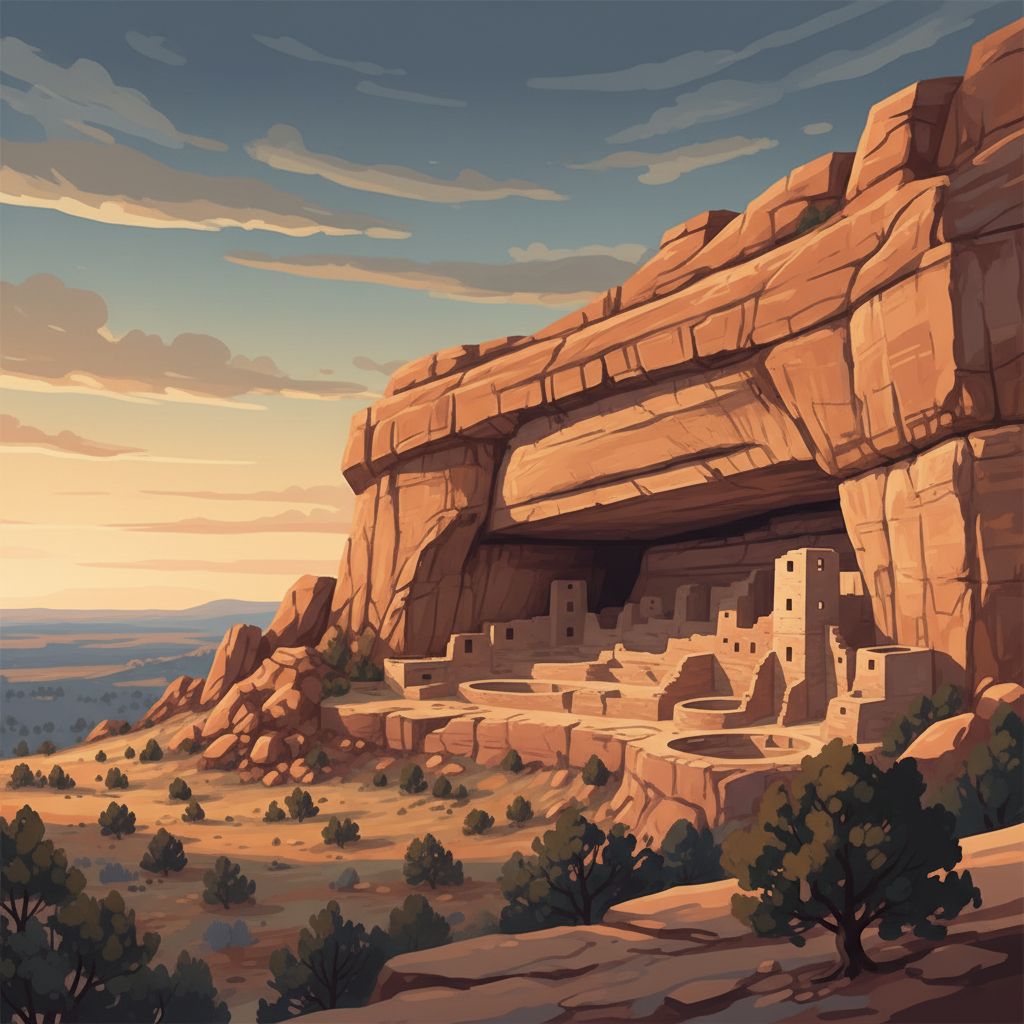 Mesa Verde National Park — illustrated travel poster