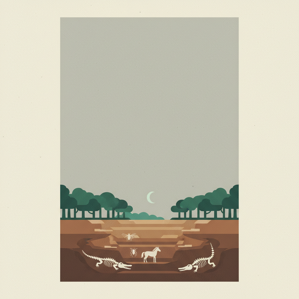 Messel Pit Fossil Site — illustrated travel poster