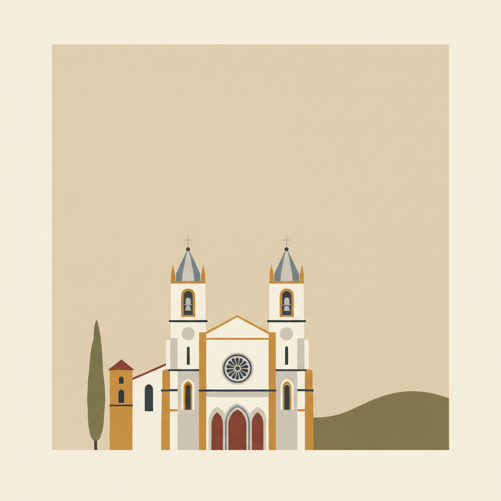 Monastery of Alcobaça — illustrated travel poster