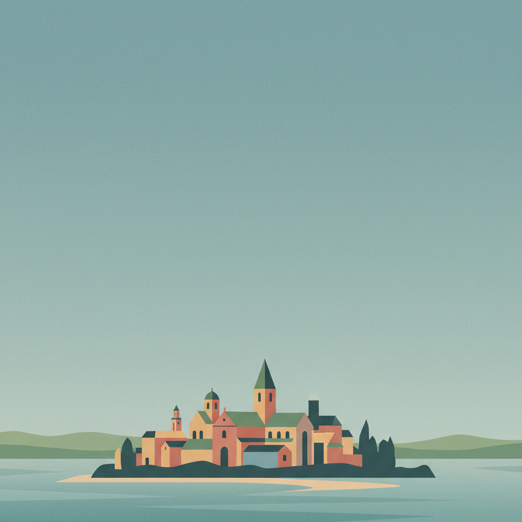 Monastic Island of Reichenau — illustrated travel poster