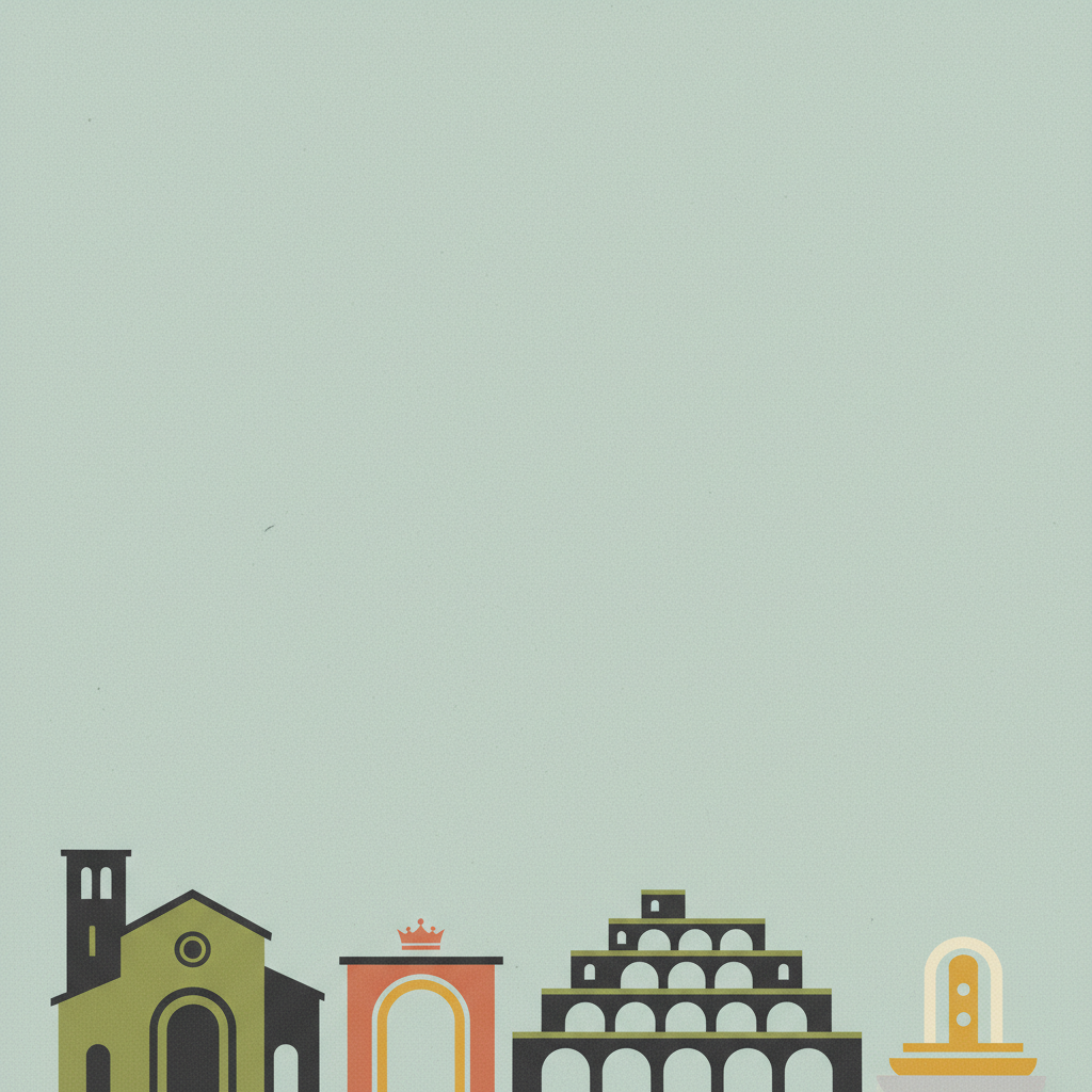 Monuments of Oviedo and the Kingdom of the Asturias — illustrated travel poster