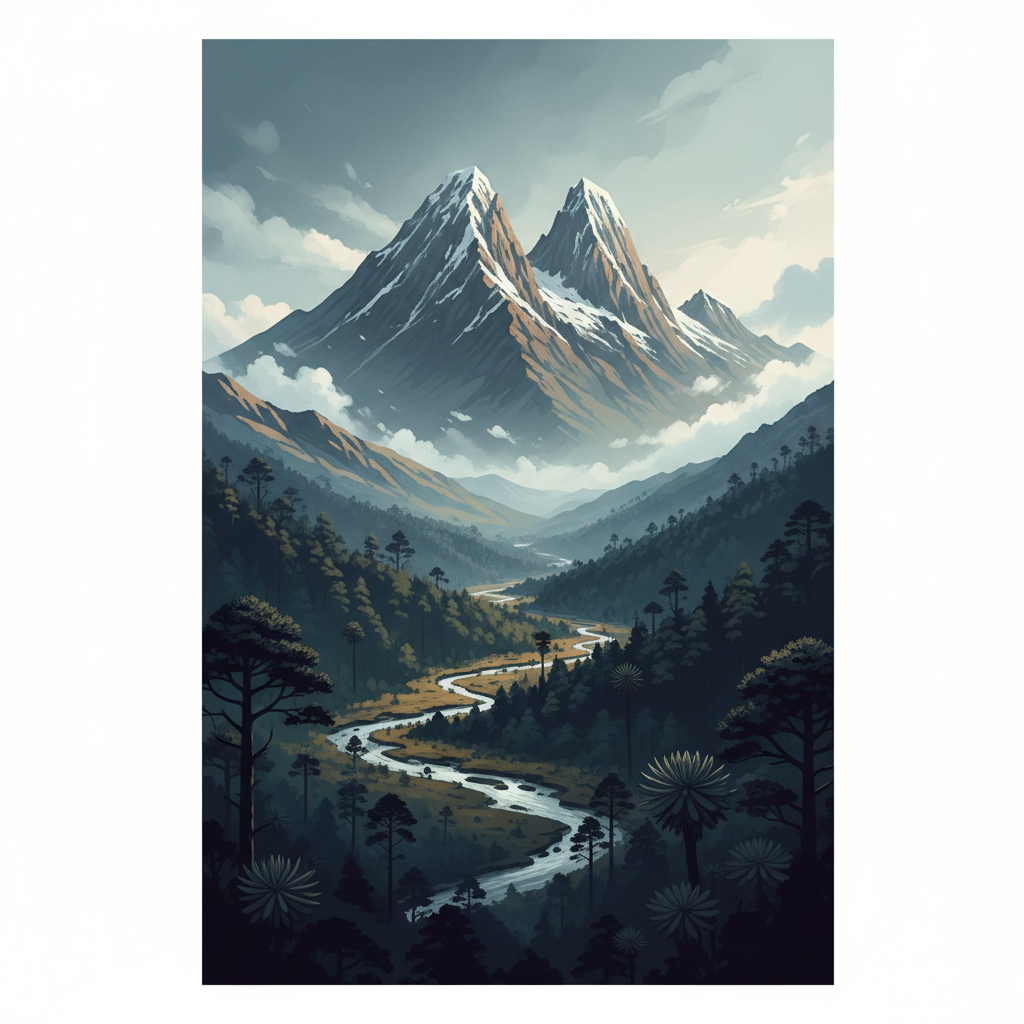 Mount Kenya National Park/Natural Forest — illustrated travel poster