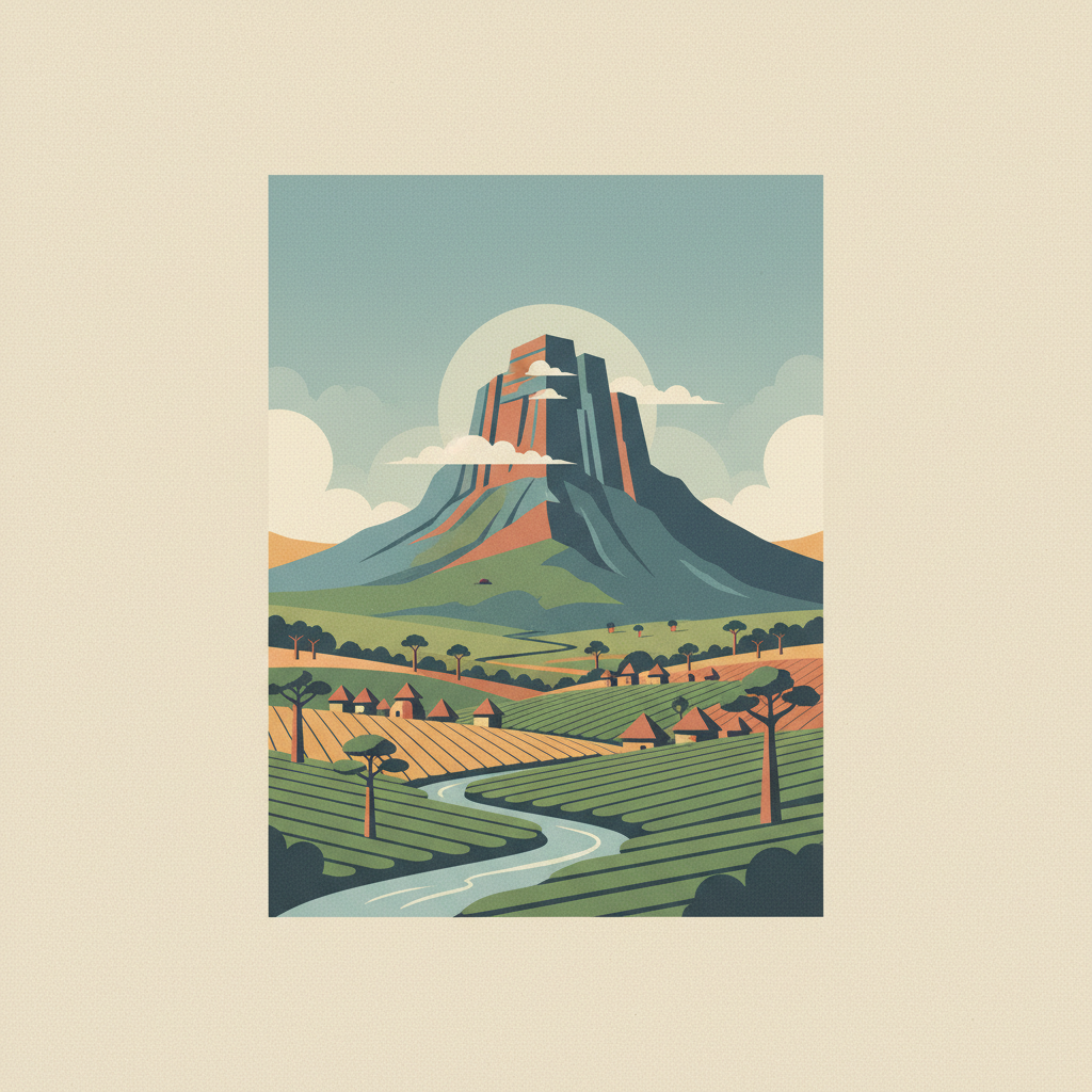 Mount Mulanje Cultural Landscape — illustrated travel poster