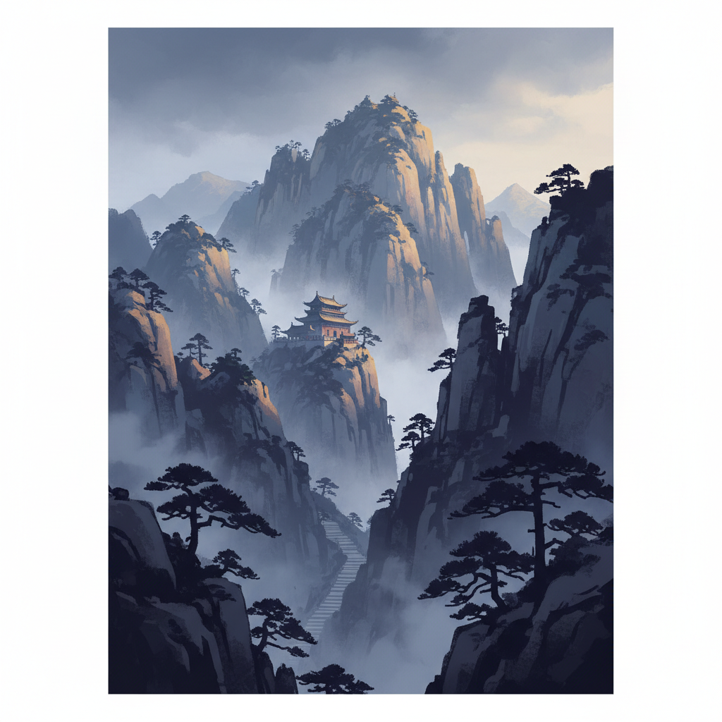 Mount Taishan — illustrated travel poster