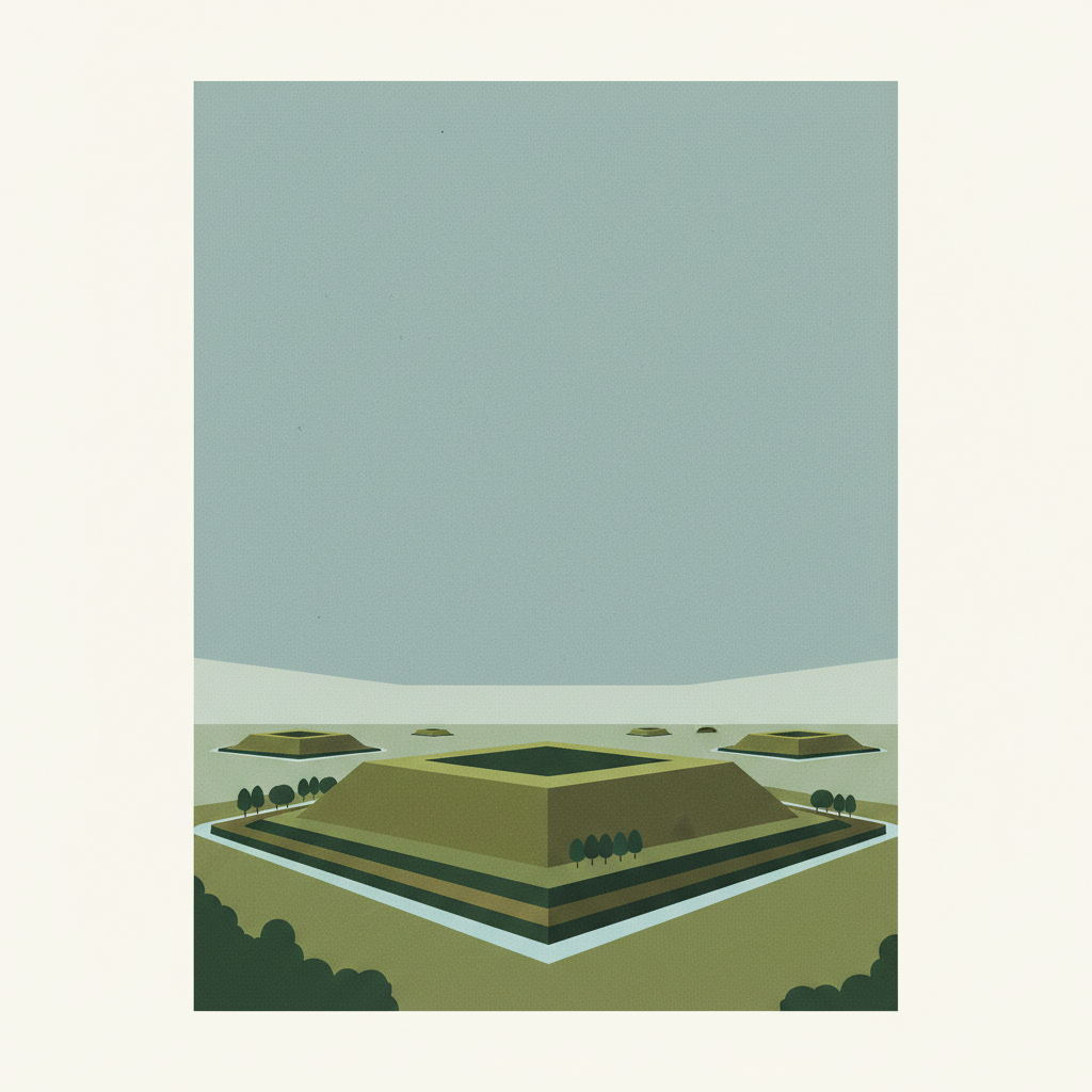 Mozu-Furuichi Kofun Group: Mounded Tombs of Ancient Japan — illustrated travel poster