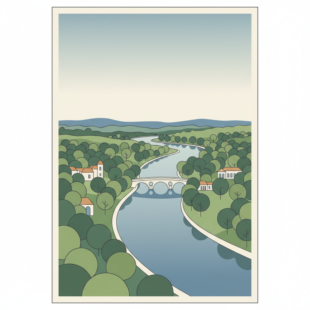 Muskauer Park / Park Mużakowski — illustrated travel poster