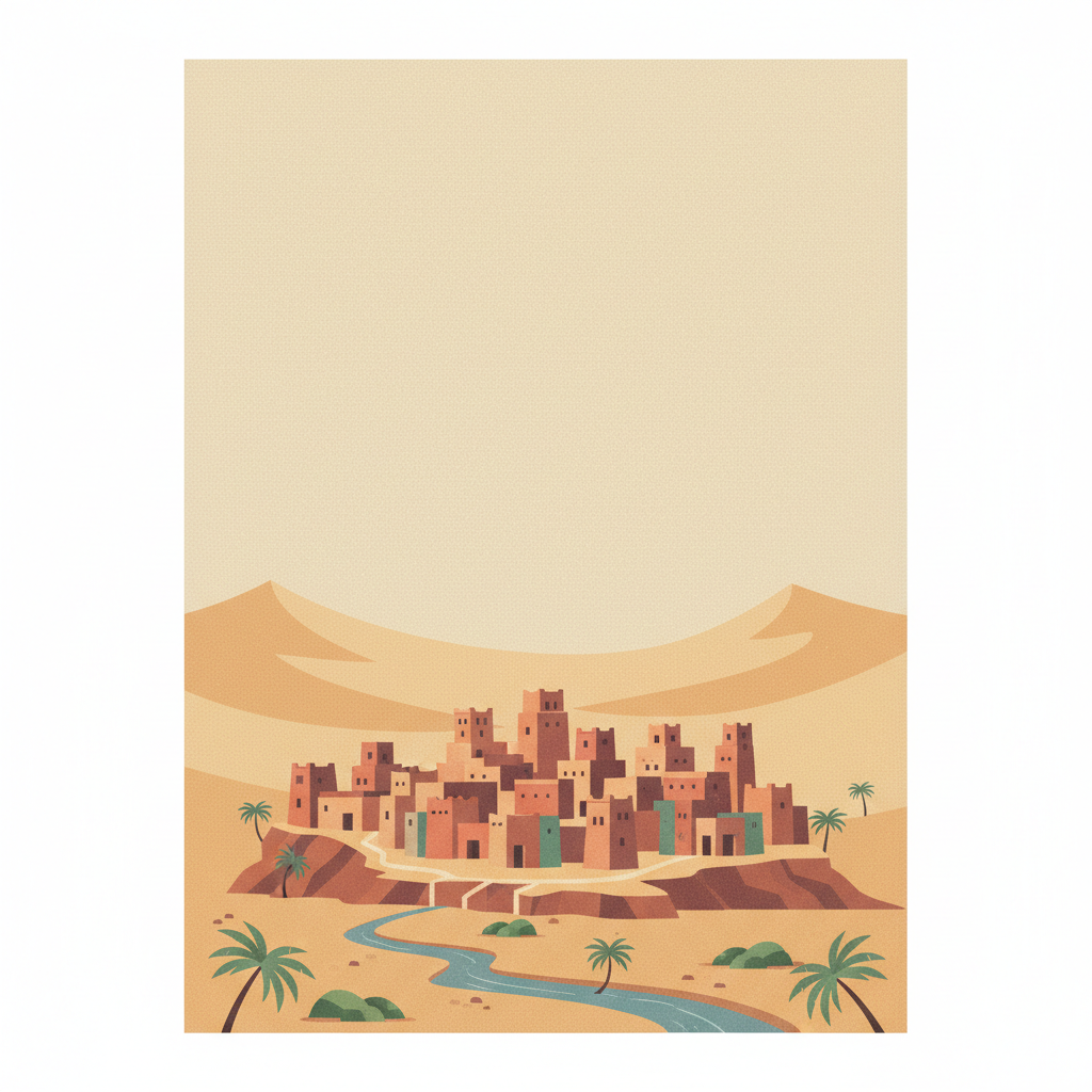 M'Zab Valley — illustrated travel poster