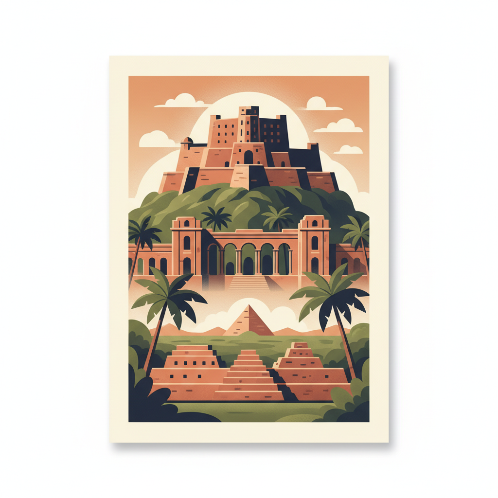 National History Park – Citadel, Sans Souci, Ramiers — illustrated travel poster