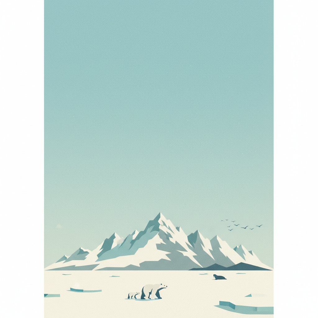 Natural System of Wrangel Island Reserve — illustrated travel poster