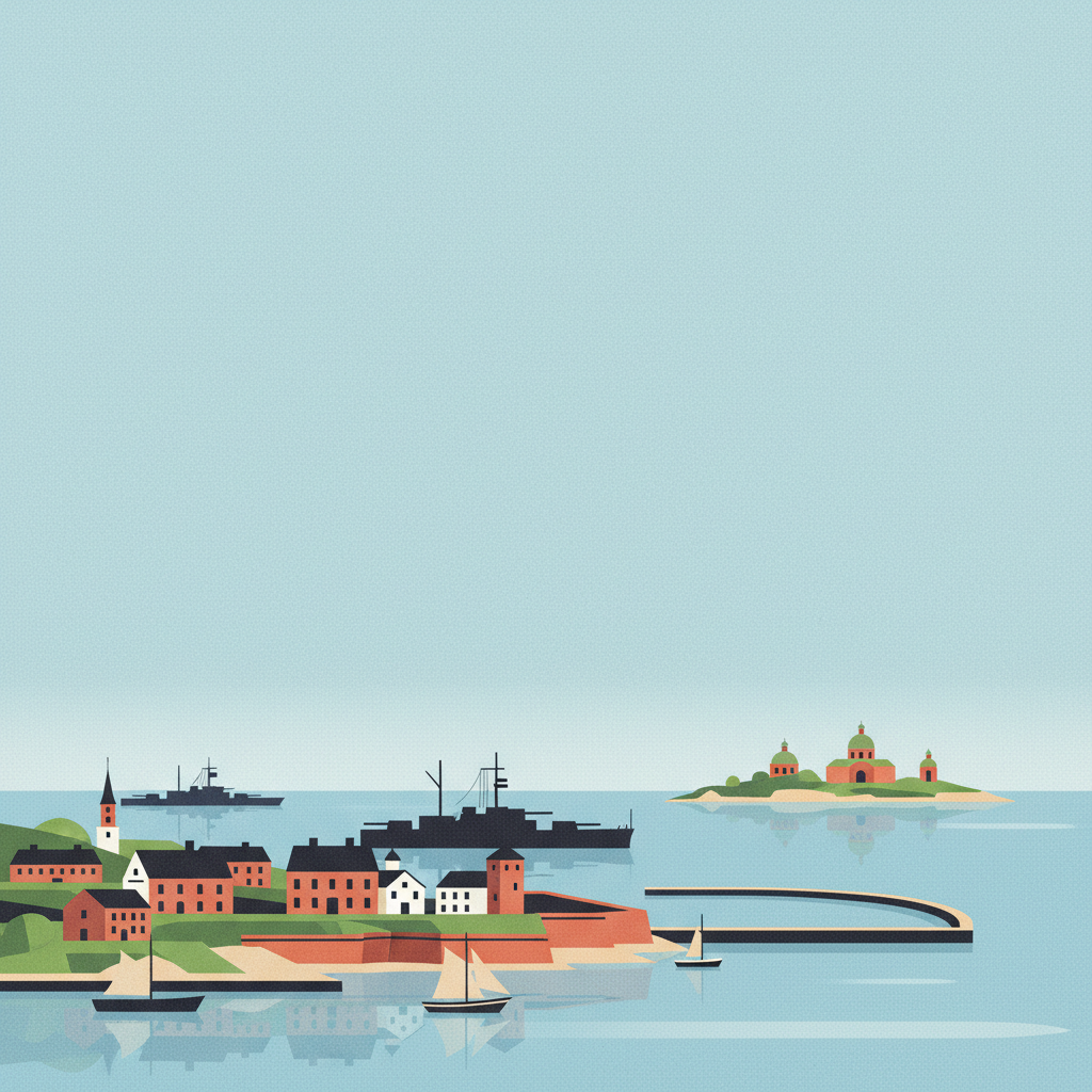 Naval Port of Karlskrona — illustrated travel poster