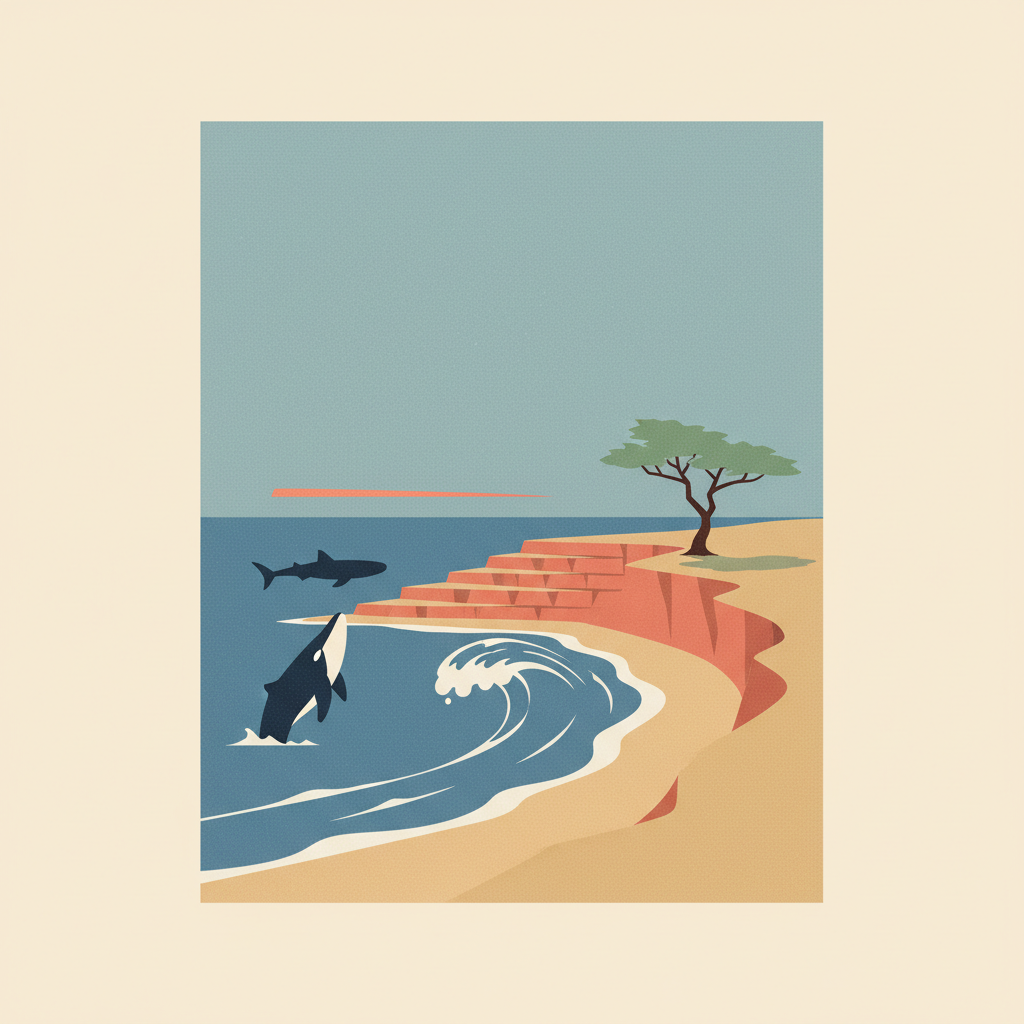 Ningaloo Coast — illustrated travel poster