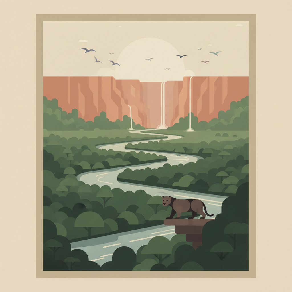 Noel Kempff Mercado National Park — illustrated travel poster