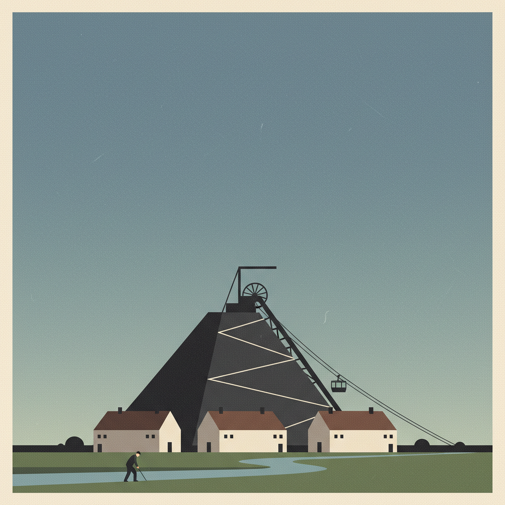 Nord-Pas de Calais Mining Basin — illustrated travel poster