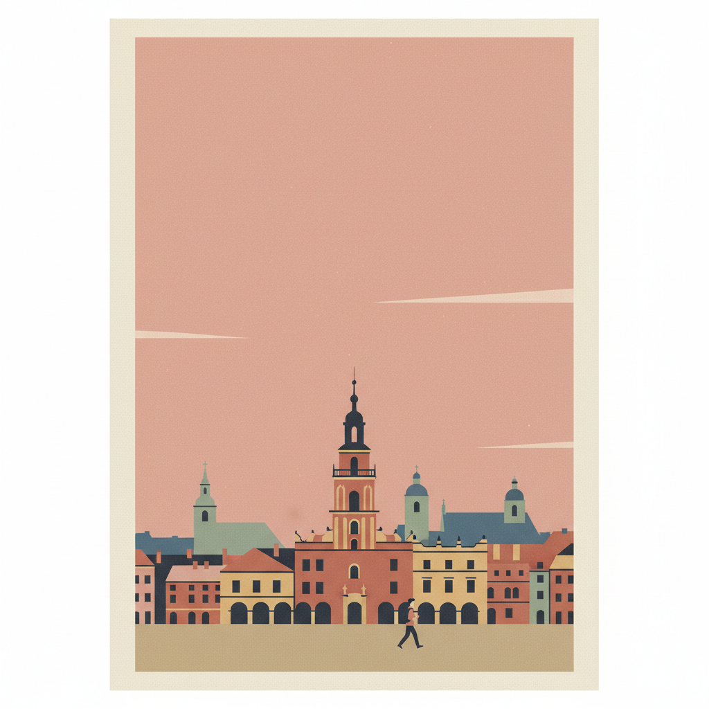 Old City of Zamość — illustrated travel poster