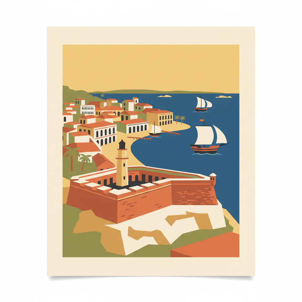 Old Havana and its Fortification System — illustrated travel poster