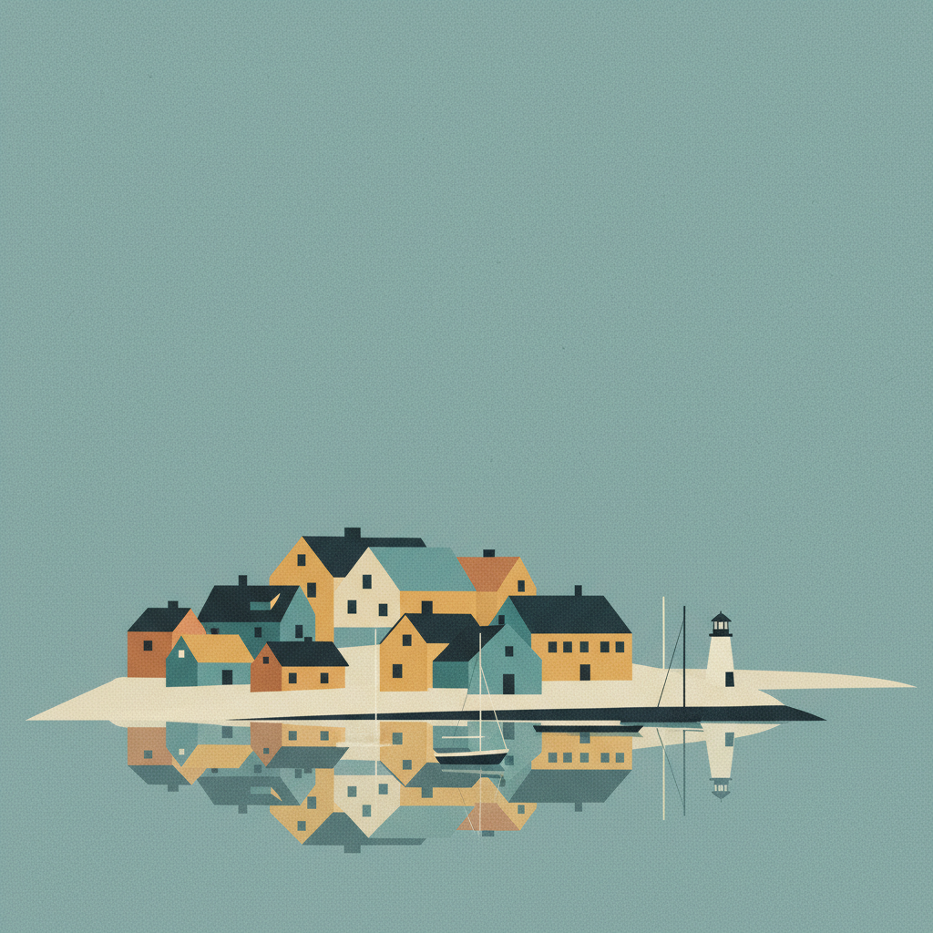 Old Town Lunenburg — illustrated travel poster