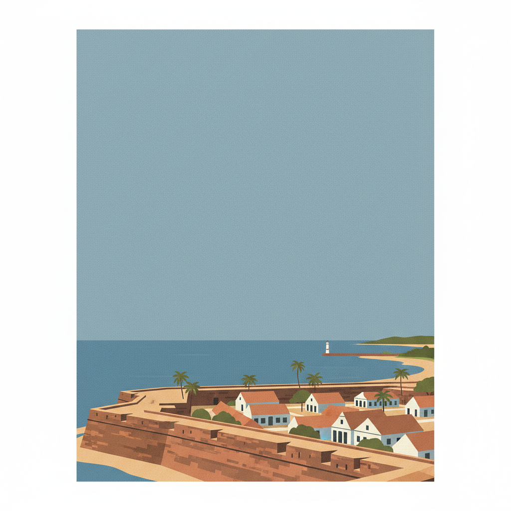 Old Town of Galle and its Fortifications — illustrated travel poster