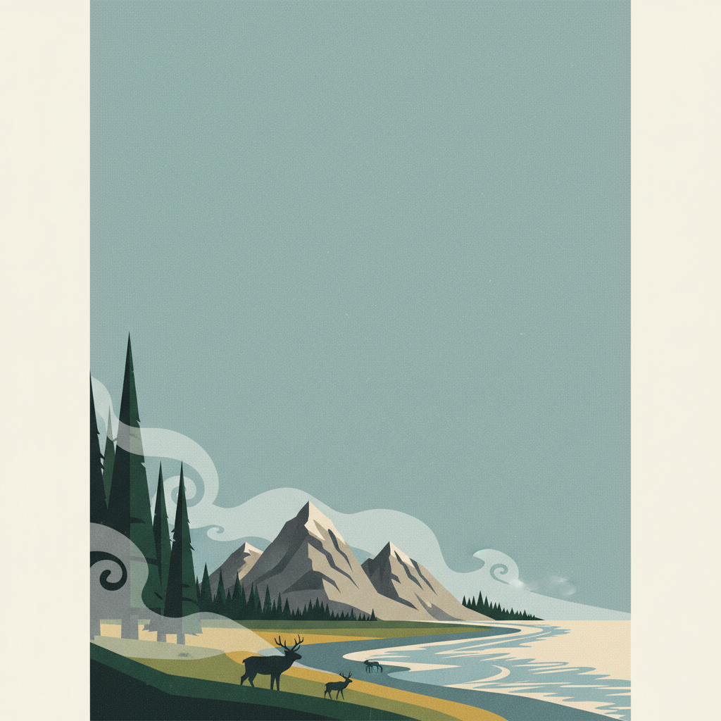 Olympic National Park — illustrated travel poster