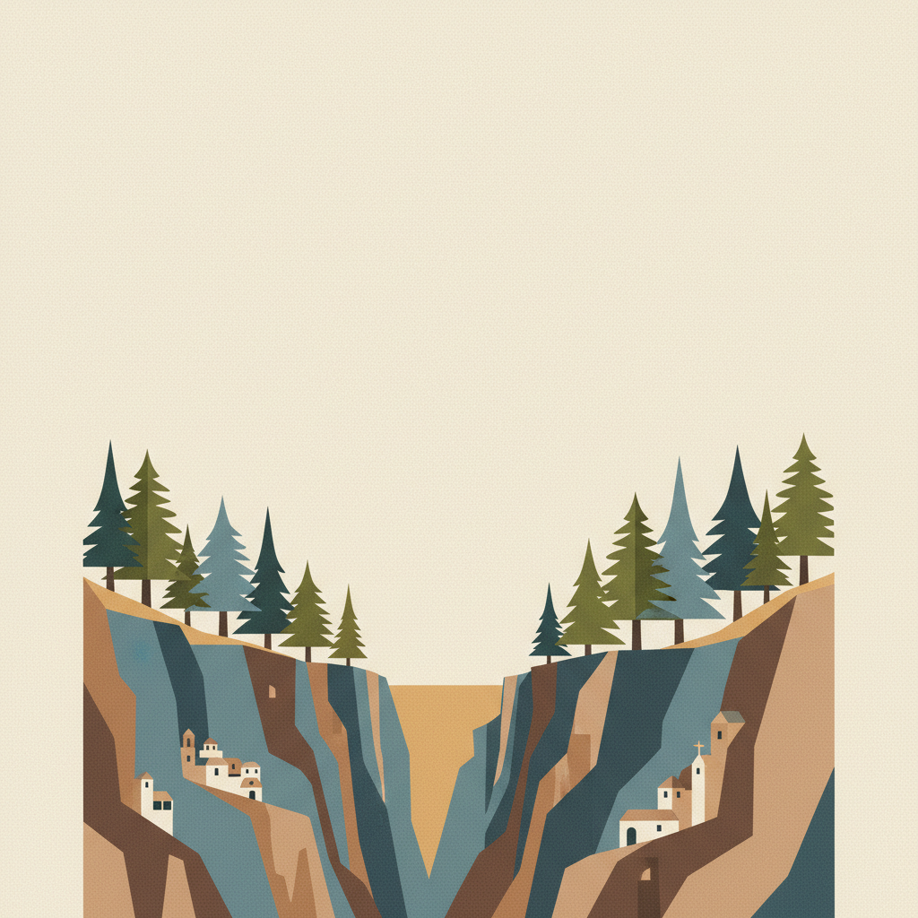 Ouadi Qadisha (the Holy Valley) and the Forest of the Cedars of God (Horsh Arz el-Rab) — illustrated travel poster